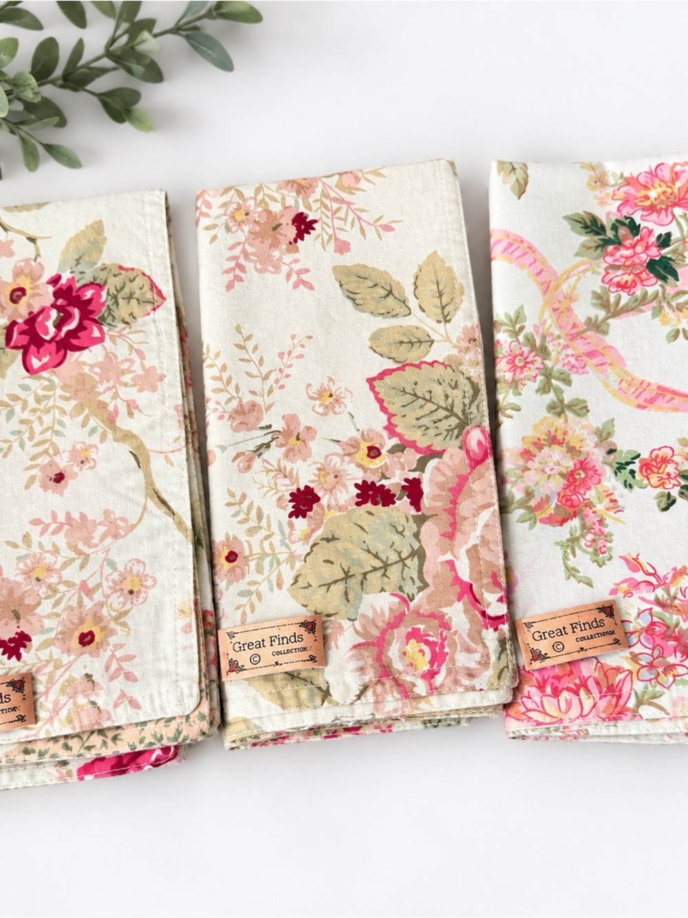 Vintage Great Finds Collection Floral Napkins Set of 3 Assorted Patterns